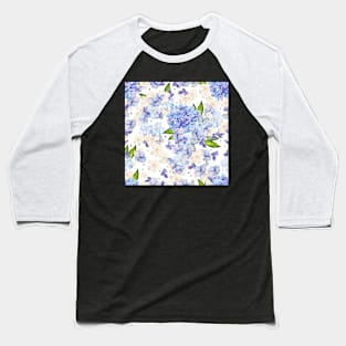 Hydrangea Purple Blue Soft Flowers Baseball T-Shirt